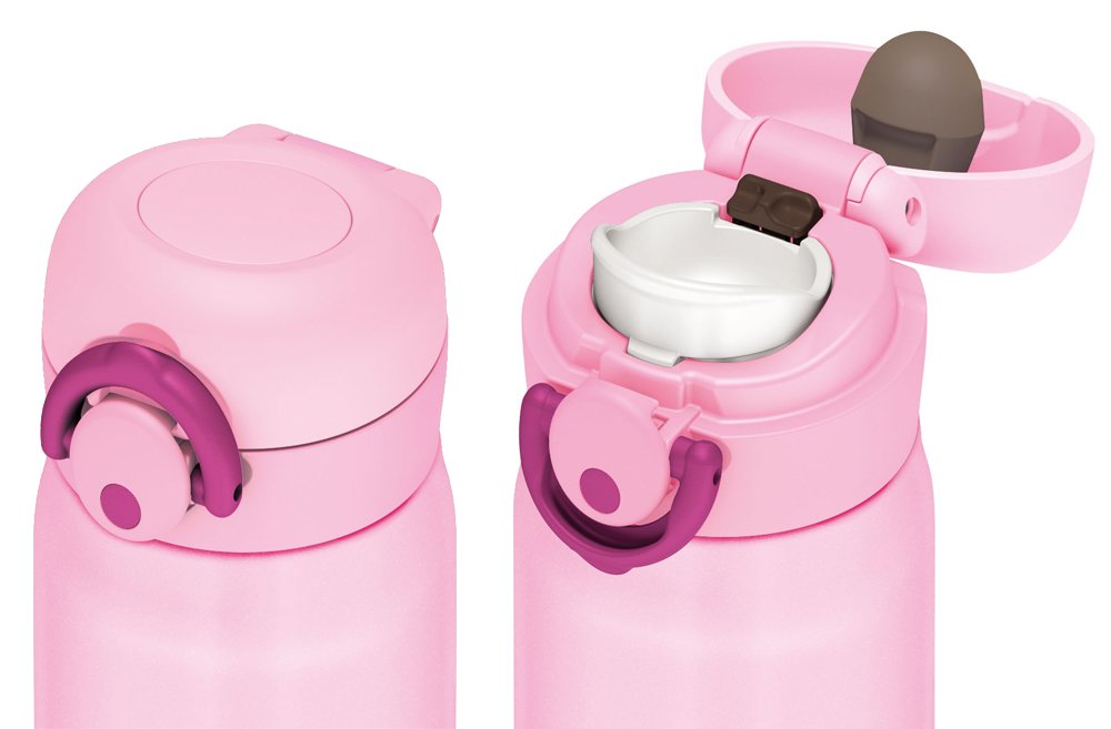 Thermos Japan 500Ml Light Pink Vacuum Insulated Water Bottle One Touch Open Mug Jnr-500 Lp