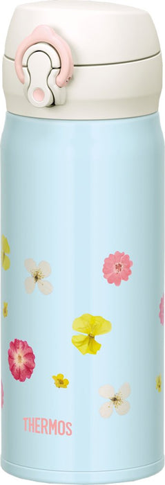 Thermos 0.4L Vacuum Insulated Water Bottle Japan Jnl-402 Pb One-Touch Open Pastel Blue