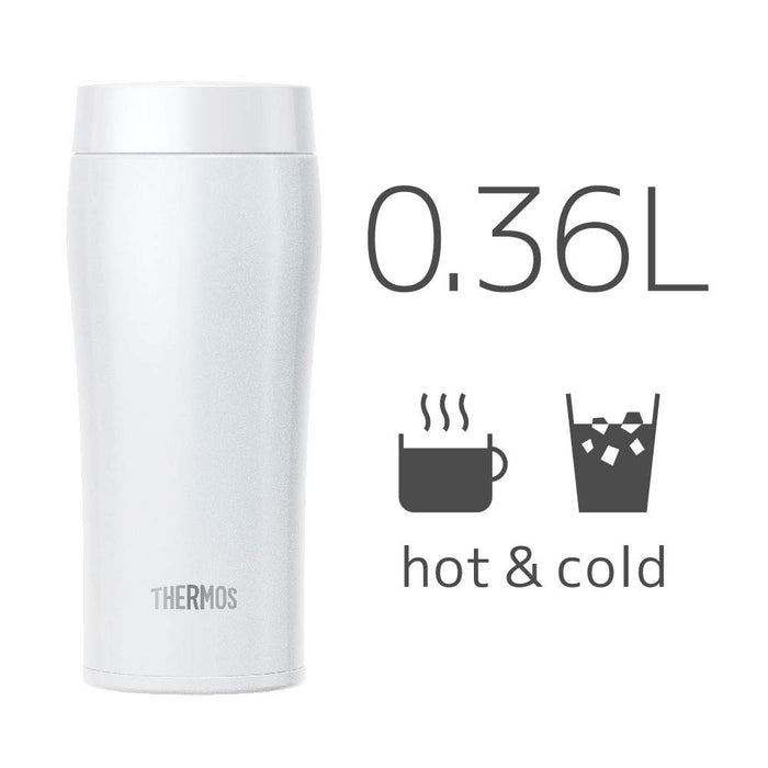 Thermos Japan Vacuum Insulated Water Bottle 360Ml Pearl White Joe-360 Prw