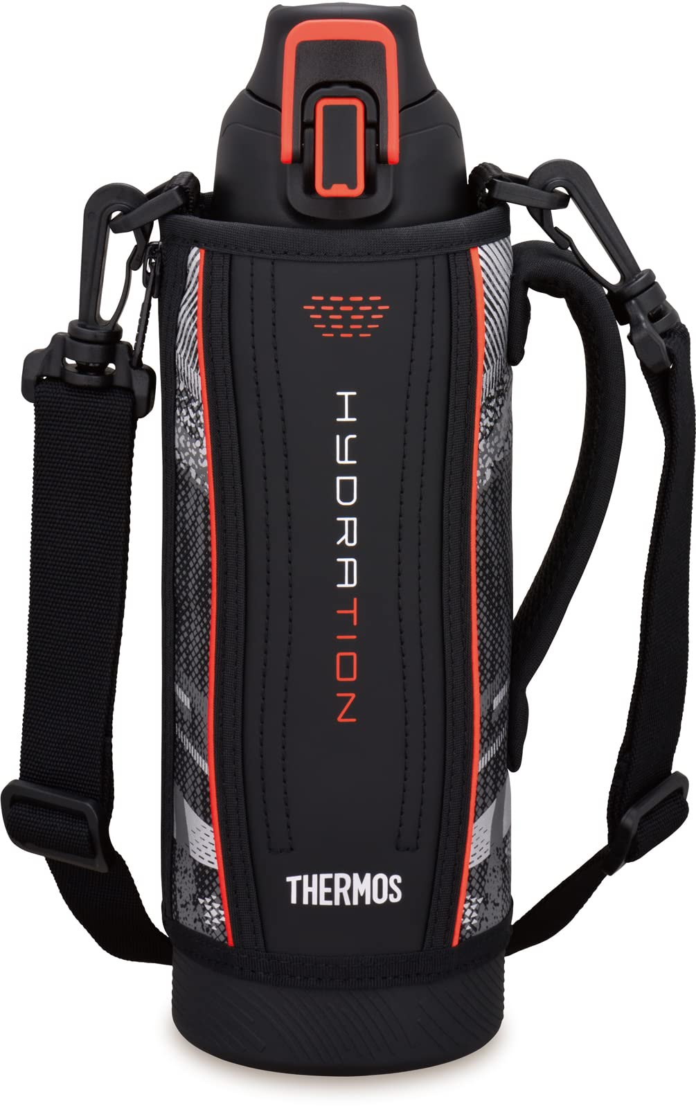 Thermos 1L Valencia Vacuum Insulated Sports Water Bottle Black Fht-1002F Bkv