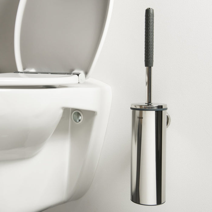 Tiger Boston Comfort & Safety Toilet Brush Holder Stainless Steel Polished Japan 9X18.5X5In