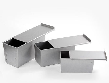 Tiger Crown Japan Bread Mold Silver 96X192X97Mm 1.0 Loaf Aluminized Sliding Lid 1660