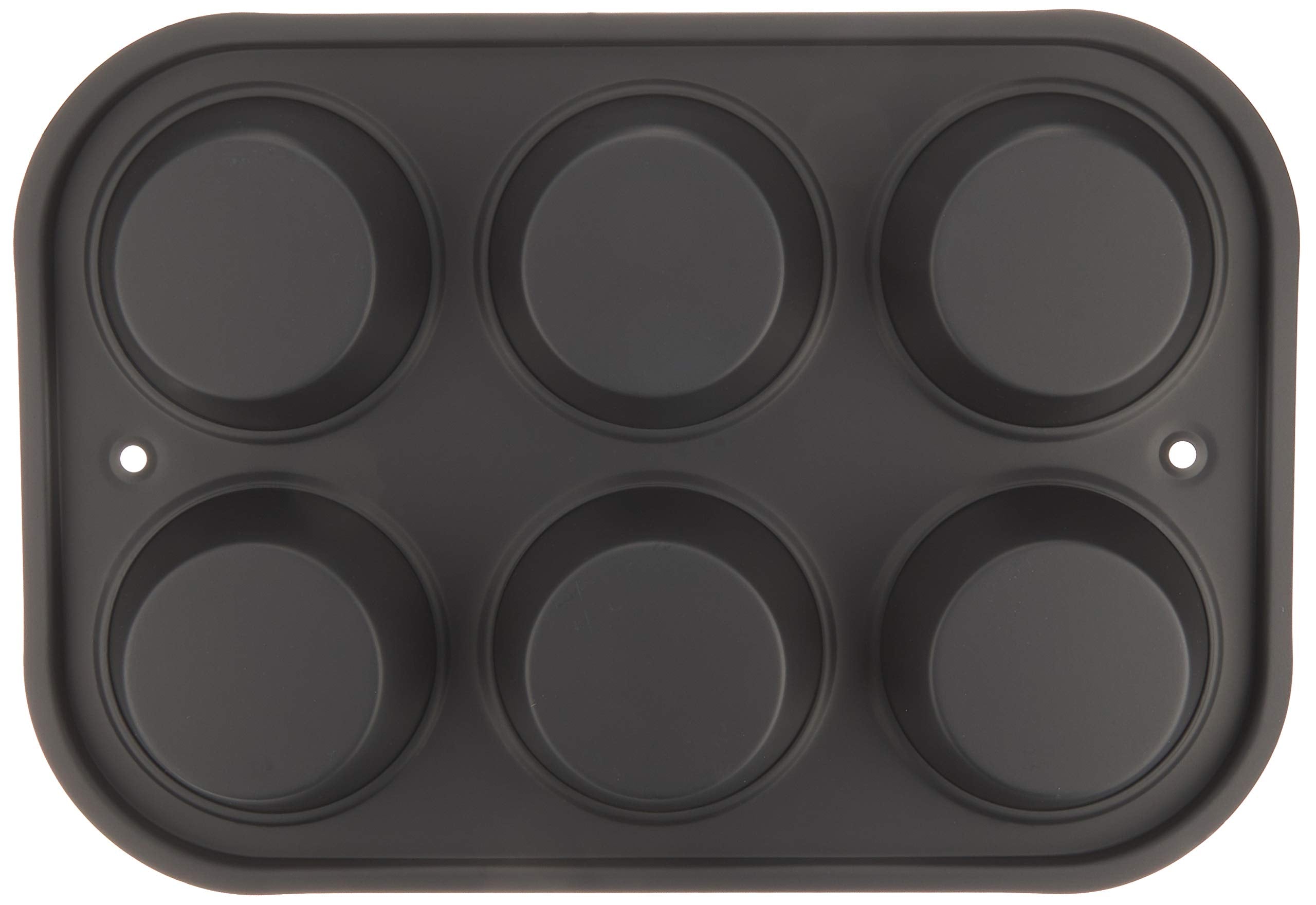 Tiger Crown Muffin Pan 6P Black Steel Japan Silicone Resin Coating 250° Heat Resistant 5068