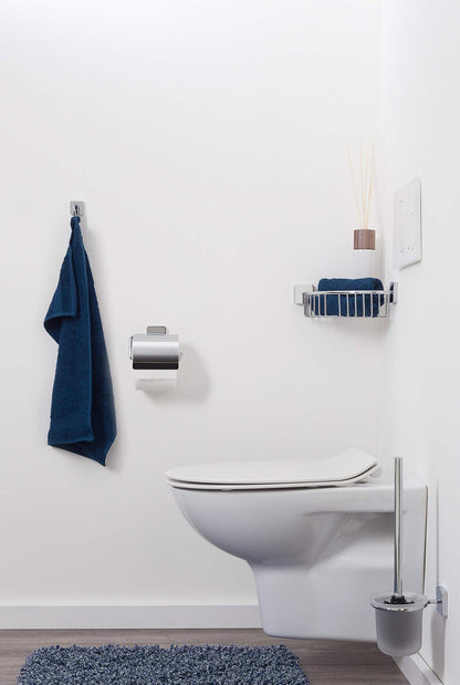 Tiger Onu Chrome Toilet Brush And Holder From Japan 11X37Cm 7X5.5Cm