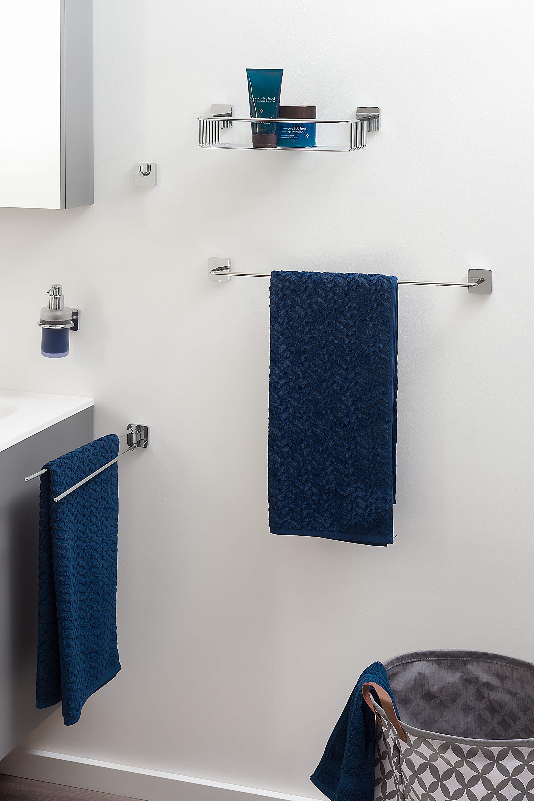 Tiger Onu Chrome Toilet Brush And Holder From Japan 11X37Cm 7X5.5Cm