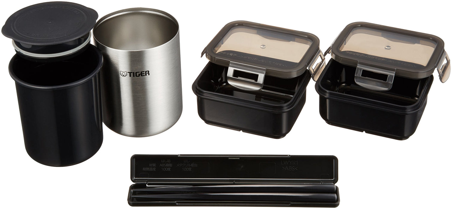 Tiger Thermos Stainless Steel Lunch Jar 1.5 Cups Black Japanese Lwy-R030-K