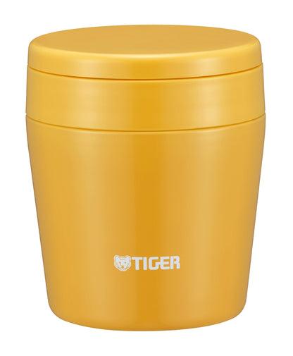 Tiger Thermos Vacuum Insulated Soup Jar 250Ml Japan Thermal Lunch Box Wide Mouth Round Bottom Saffron Yellow Mcl-B025-Ys