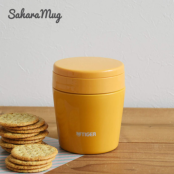 Tiger Thermos Vacuum Insulated Soup Jar 250Ml Japan Thermal Lunch Box Wide Mouth Round Bottom Saffron Yellow Mcl-B025-Ys