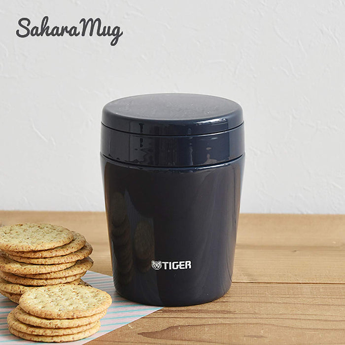 Tiger Thermos Vacuum Insulated Soup Jar 300Ml Japan Thermal Lunch Box Wide Mouth Round Bottom Indigo Blue