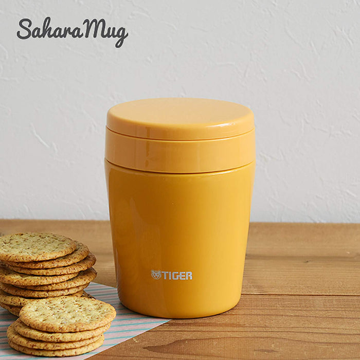 Tiger Thermos Japan Vacuum Insulated Soup Jar 300Ml Thermal Lunch Box Wide Mouth Round Bottom Saffron Yellow Mcl-B030-Ys