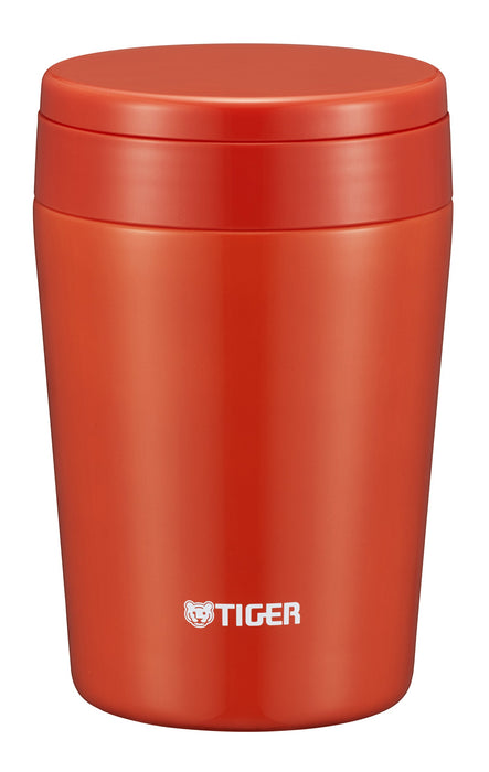 Tiger Thermos Vacuum Insulated Soup Jar 380Ml Japan Thermal Lunch Box Wide Mouth Round Bottom Chili Red Mcl-B038-Rc