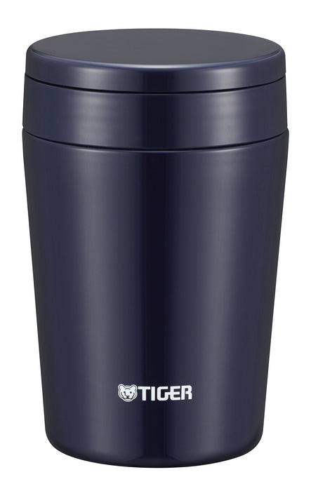 Tiger Thermos Vacuum Insulated Soup Jar 380Ml Japan Thermal Lunch Box Wide Mouth Round Bottom Indigo Blue