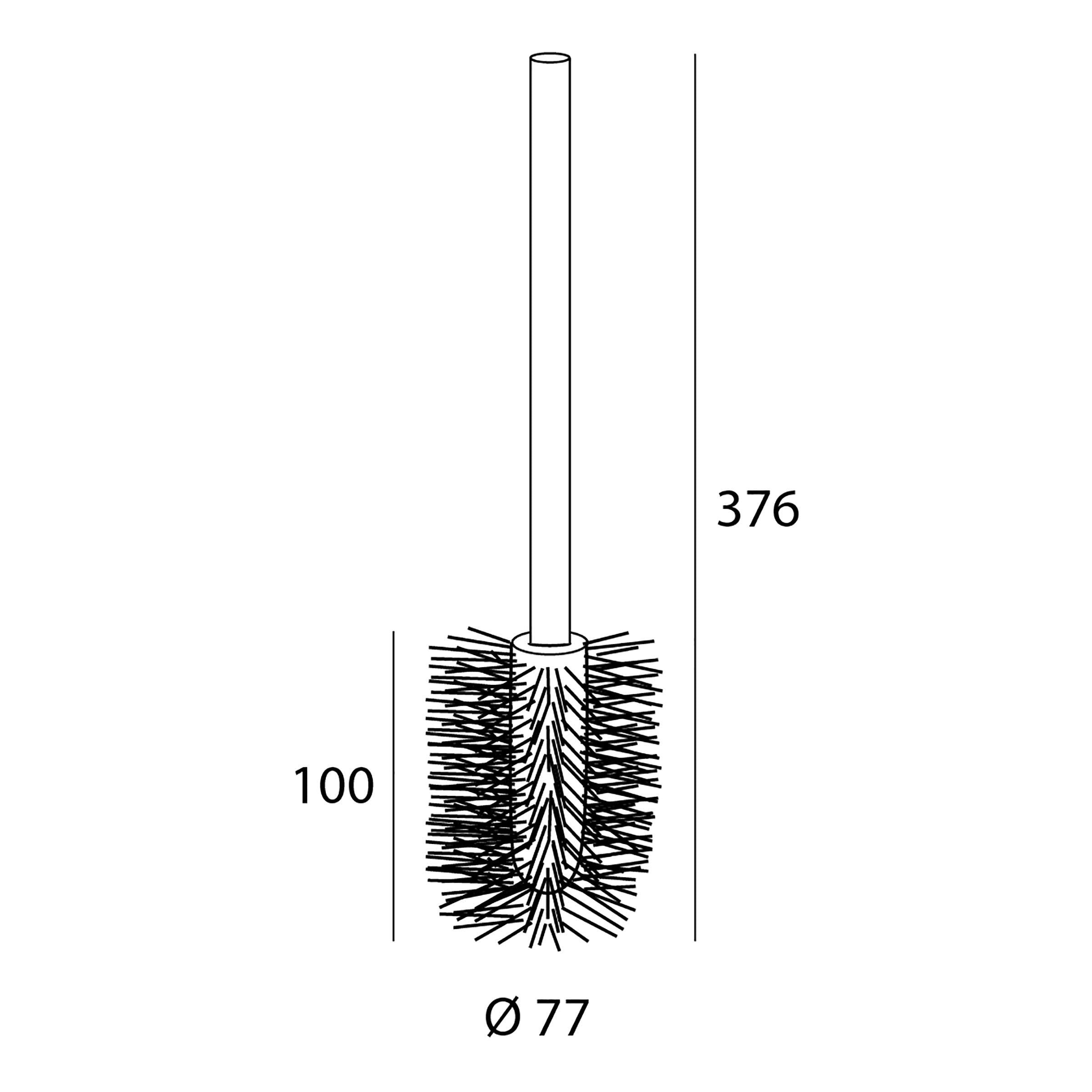 Tiger Universal Toilet Brush Japan Stainless Steel Black 7.72X37.62X7.72Cm