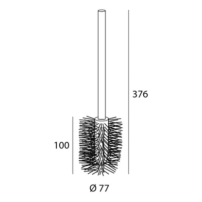 Tiger Universal Toilet Brush Japan Stainless Steel Black 7.72X37.62X7.72Cm