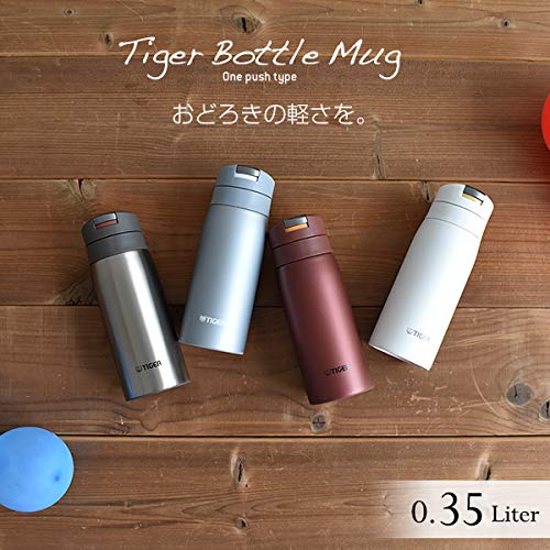 Tiger One Touch Mug Bottle Stainless Steel Water Bottle Red - 350ml