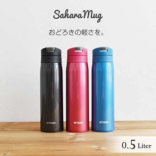 Tiger Water Bottle 500Ml Sahara Mug Stainless Bottle One Touch Lightweight Opera Pink Mcx-A501Po