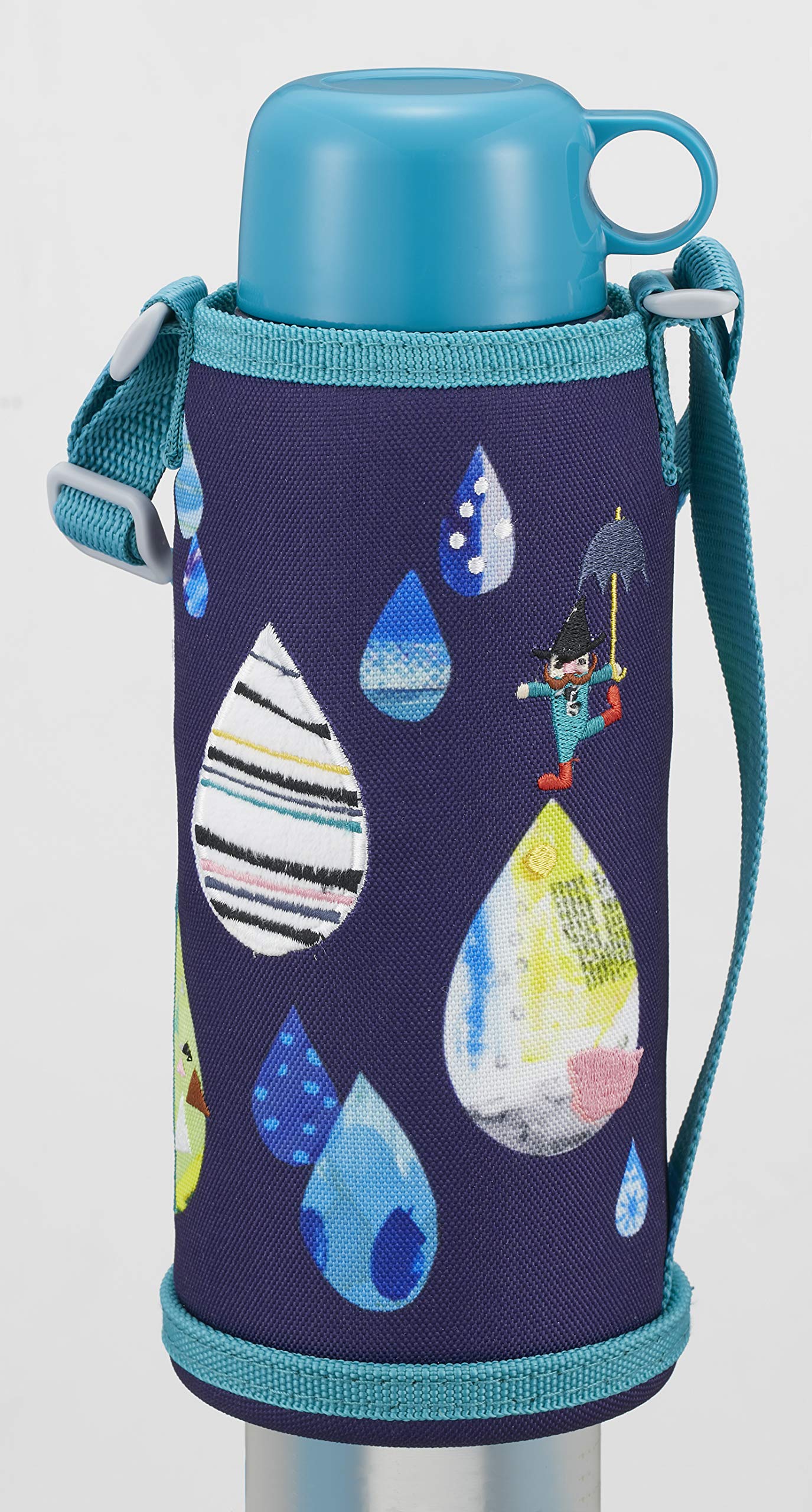 Tiger Thermos 800Ml Stainless Steel Water Bottle With Direct Drinking Cup 2-Way Shizuku Blue - Mbr-H08Gas Made In Japan