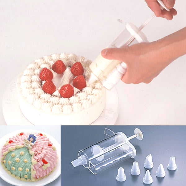Tigercrown Clear Icing Syringe 7 Nozzles Japan