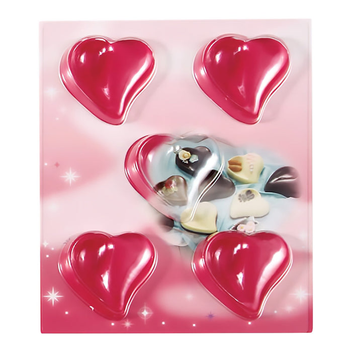 Tigercrown Pet Resin Curvy Heart Chocolate Mold 5pcs