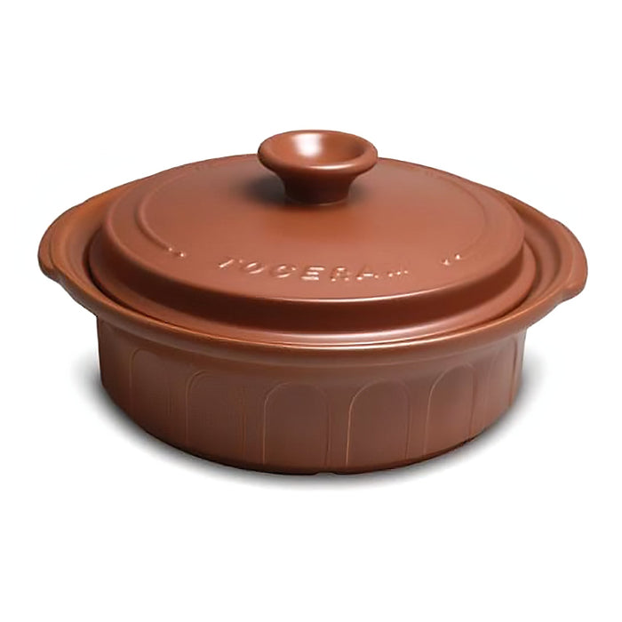 Toceram Heat-Resistant Ceramic Shallow Casserole Pot Charcoal brown