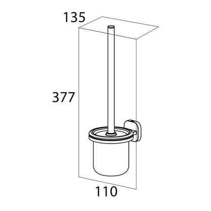Tiger Ramos Glass & Stainless Steel Toilet Brush & Holder - Made In Japan