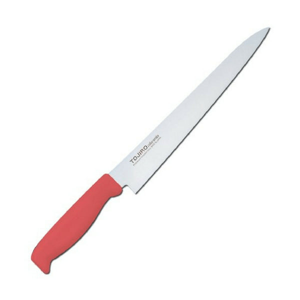 Tojiro Color Mv Sujihiki Knife With Elastomer Handle 240mm - Red