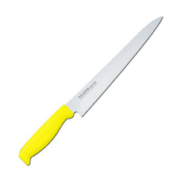 Tojiro Color Mv Sujihiki Knife With Elastomer Handle 240mm - Yellow