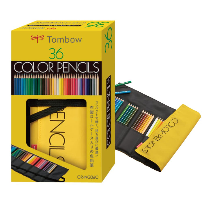 Tombow Japan Colored Pencils 36 Colors Roll Case With Mini Sharpener Mj-Crnq36Cqaaz