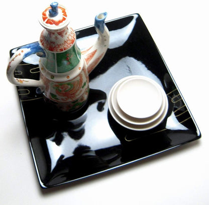 Jizakeya Toso Set - Made In Japan Banko-Yaki Kobanko-Yaki 5-Piece Set Sumiko Kishi Design A (White Tray) & Soda