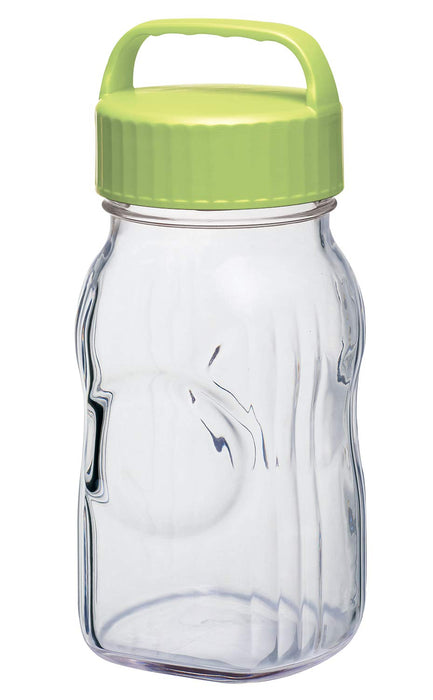 Toyo Sasaki 玻璃日本水果糖漿瓶 1500 毫升橄欖綠儲存容器附書籤 I-77860-Og-Jan-S
