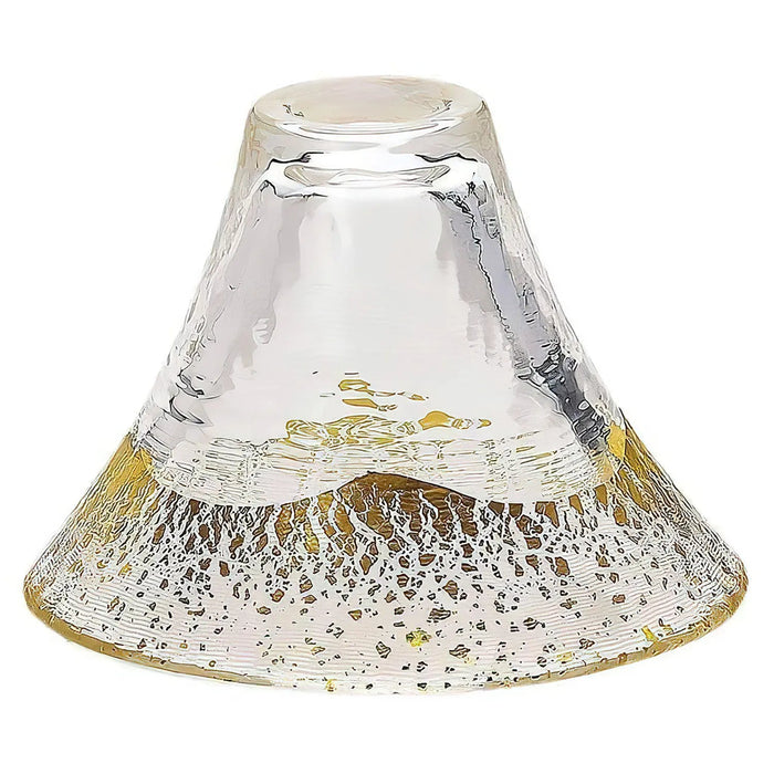 Toyo Sasaki Glass Mount Fuji Glass With Gold Sake Cup Clear - Single