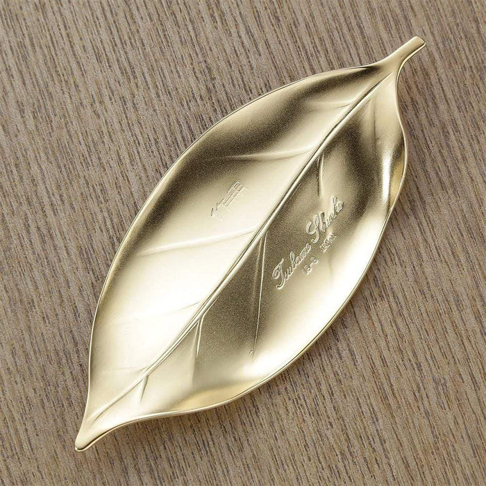 Tsubame Shinko Stainless Steel Leaf Shaped Chopstick Rest Gold