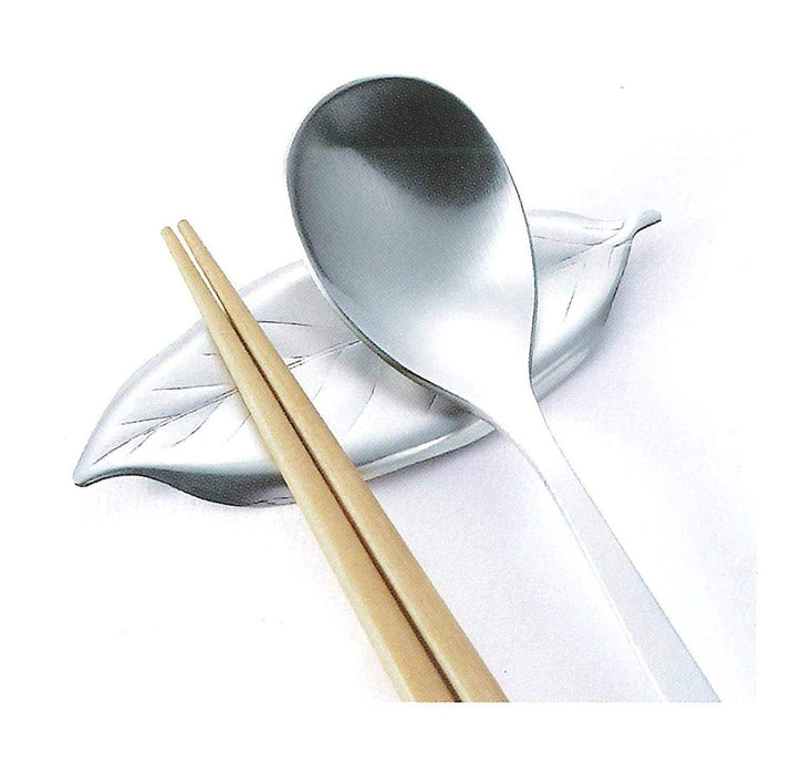 Tsubame Shinko Stainless Steel Leaf-Shaped Cutlery Rest Silver
