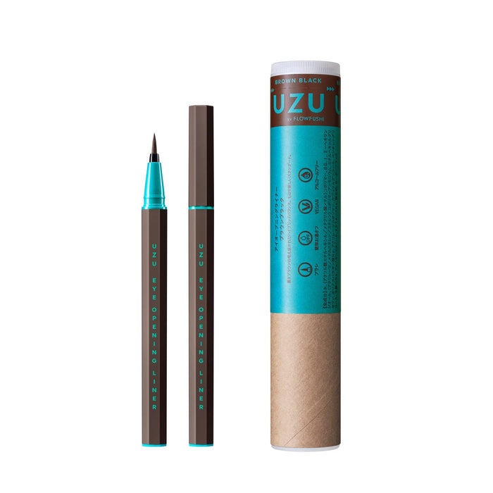 Flowfushi Japan Uzu Eye Opening Liner Brown Black Liquid Eyeliner Alcohol Free Dye Free Hypoallergenic