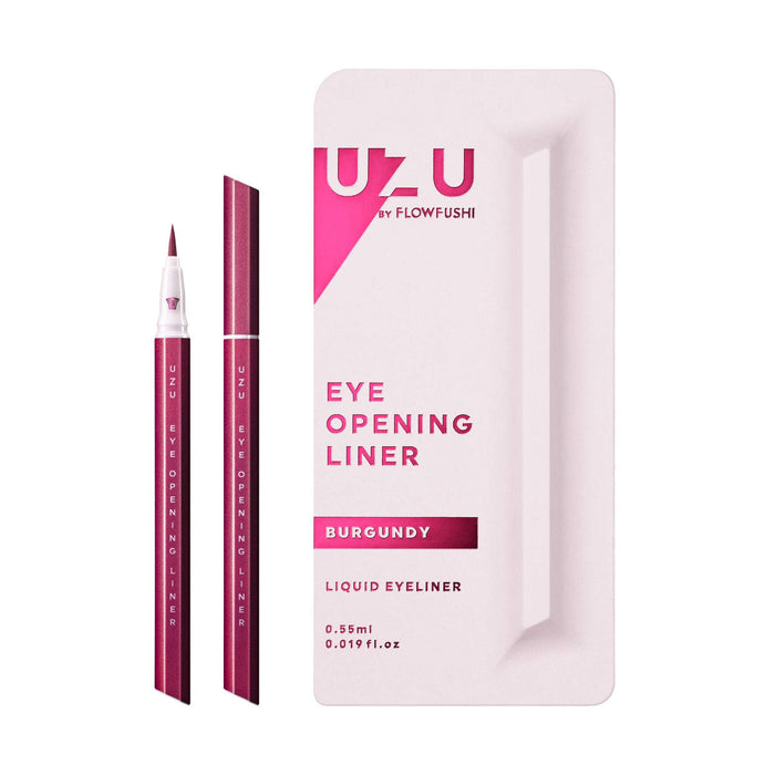 Uzu By Flowfushi Eye Opening Liner [Burgundy] Liquid Eyeliner Hot Water Off Alcohol Free Hypoallergenic