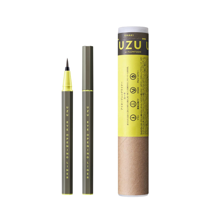 Uzu Flowfushi Eye Opening Liquid Eyeliner Khaki Hypoallergenic Dye & Alcohol Free