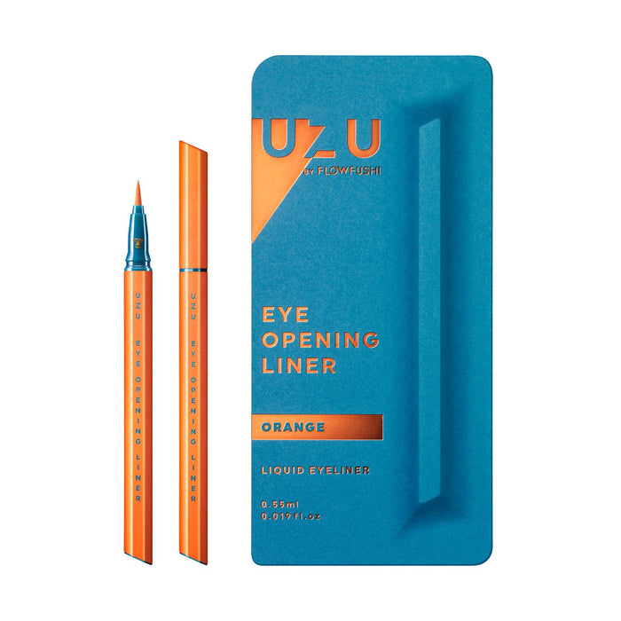 Uzu By Flowfushi Eye Opening Liner [Orange] Liquid Eyeliner Hot Water Off Alcohol Free Hypoallergenic