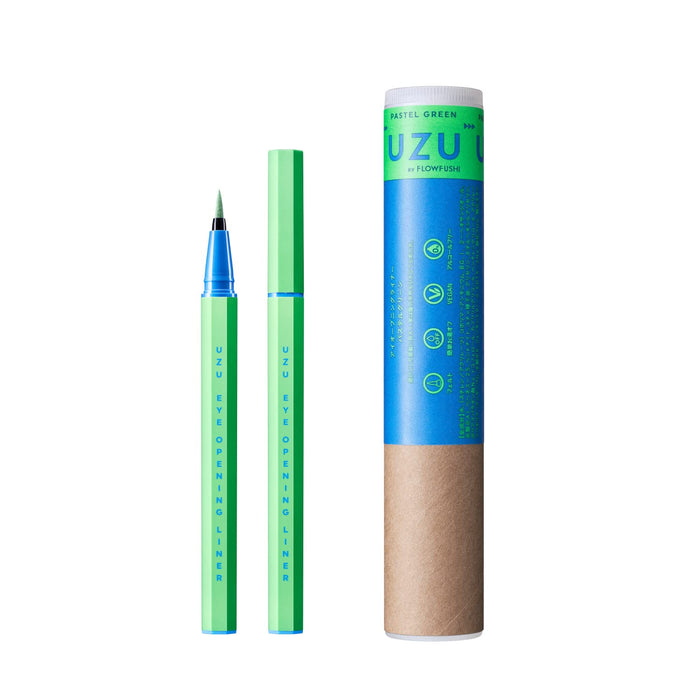 Uzu Flowfushi Eye Opening Liner Pastel Green Japan  Alcohol  Dye Free Hypoallergenic Liquid Eyeliner