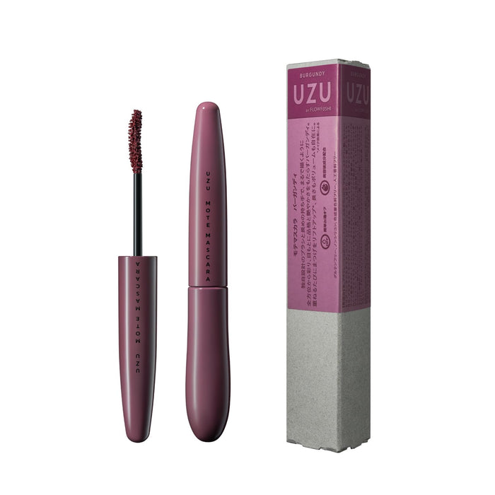 Uzu By Flowfushi Mote Mascara in Burgundy - Water Resistant Contains Eyelash Serum Gluten-Free