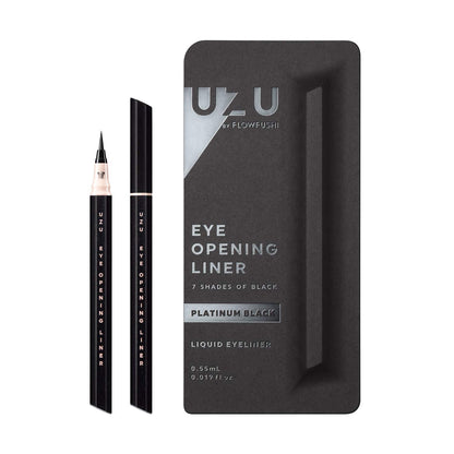 Use Brand Uzu Flowfushi Platinum Black Liquid Eyeliner Hypoallergenic Hot Water Off