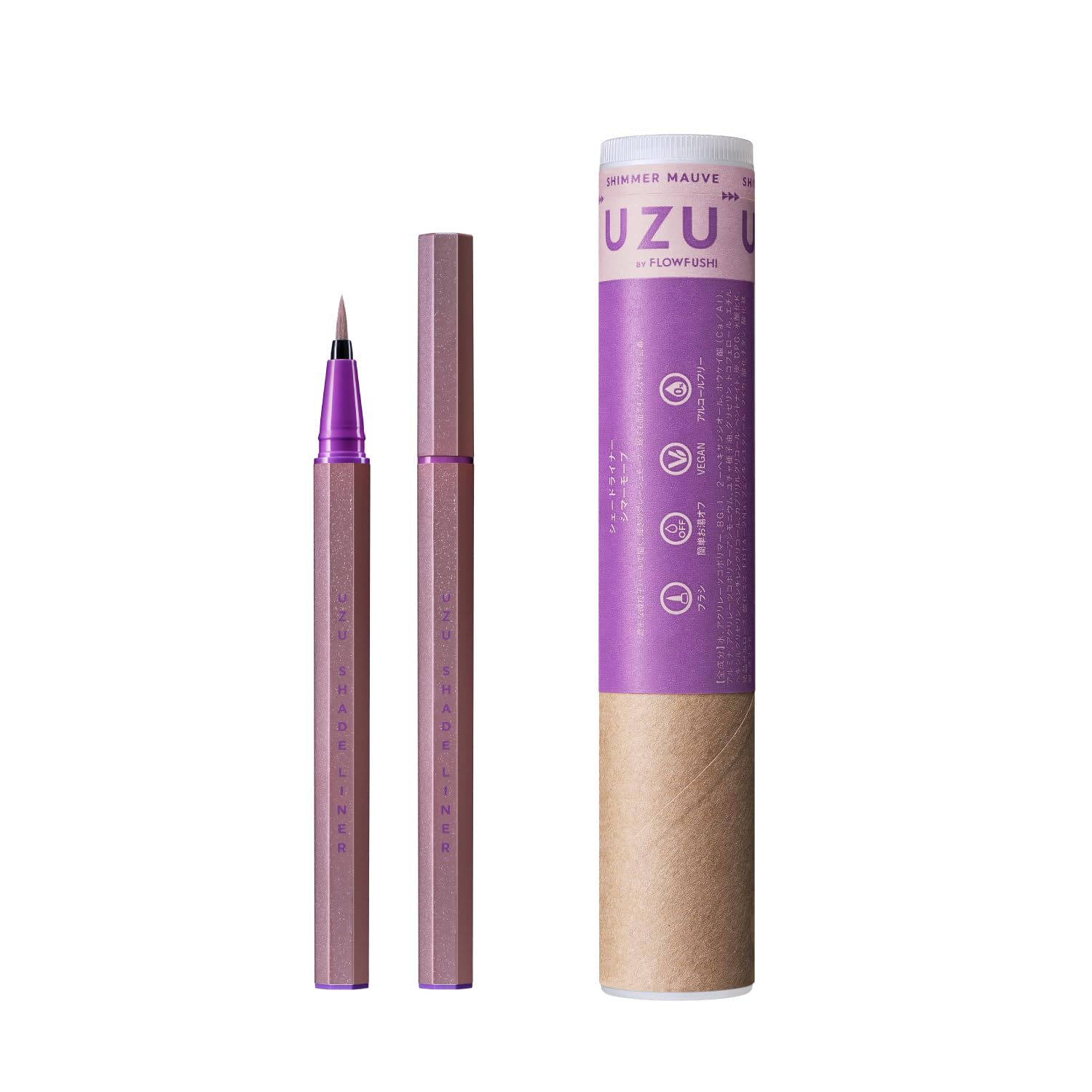Uzu By Flowfushi Shimmer Mauve Liquid Eyeliner - Hot Water Off Alcohol Free