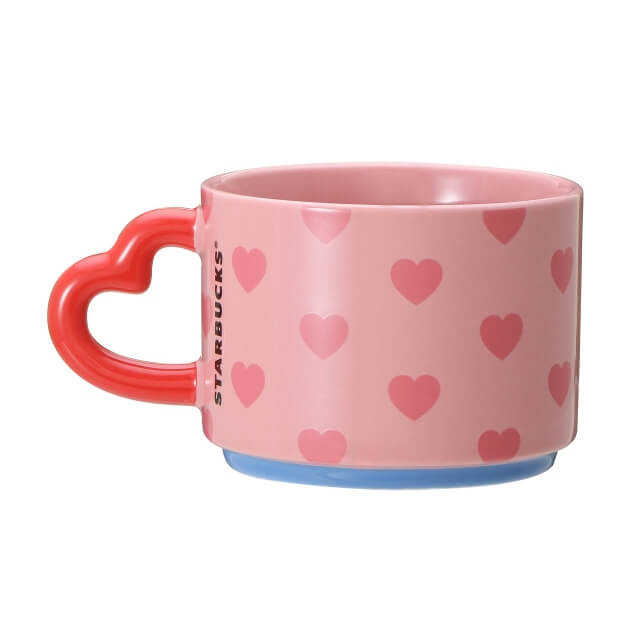 Starbucks Valentine 2022 Stacking Mug Heart Handle Pink 355ml - Japanese Starbucks Mug