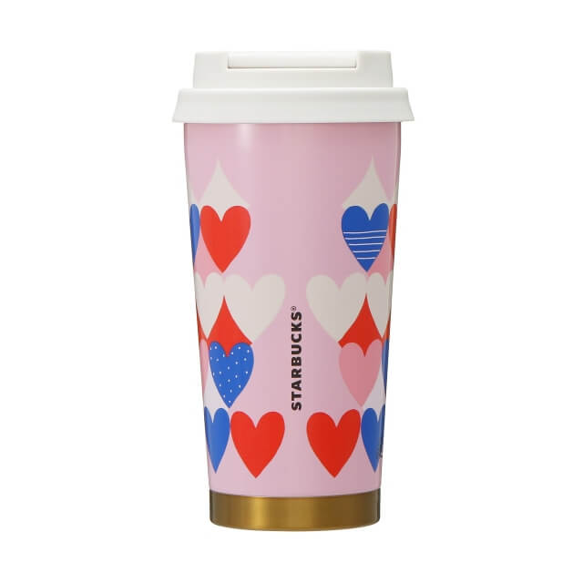 Starbucks Valentine 2022 Stainless Steel To Go Logo Tumbler Tricolor Heart 473ml - Starbucks Tumbler