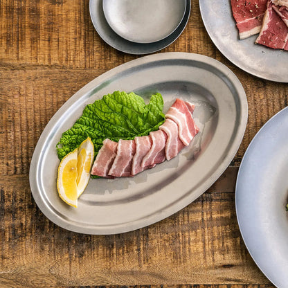 Aoyoshi Japan Vintage Inox Stainless Steel Oval Plate 196Mm