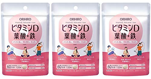 Orihiro Vitamin D Folic Acid + Iron 120 Tablets 3-Pack | Made In Japan