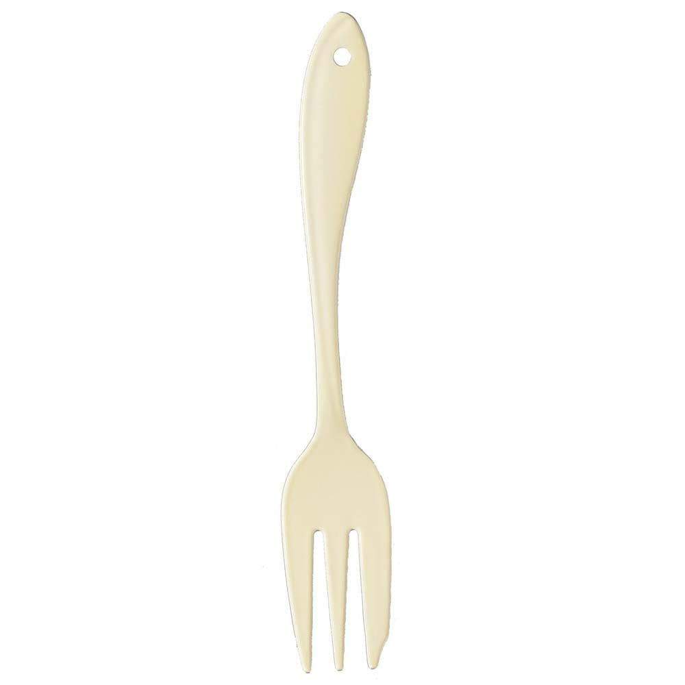 Ivory Enameled Japan Wada Leaf Cake Fork By Together