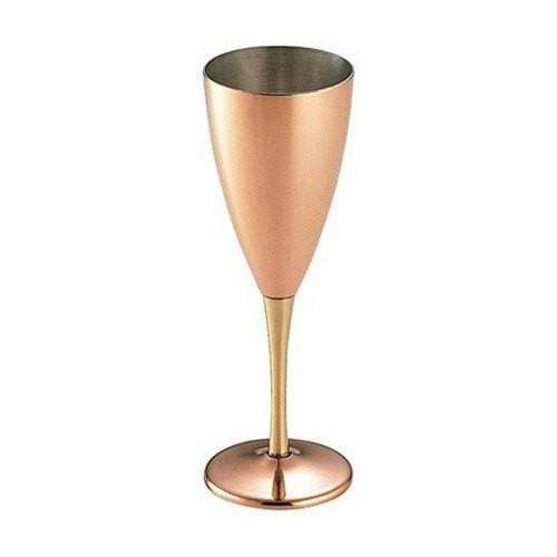 Wadasuke Seisakusho 8Oz Copper Tall Goblet W/ Brass Stem 230Ml Japan (1-Piece)