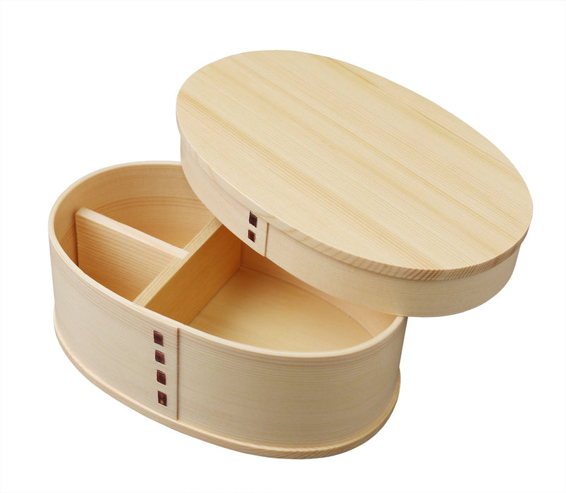 Ruozhao Wakacho Magewappa 椭圆形天然午餐盒 Wp01W - 日本制造