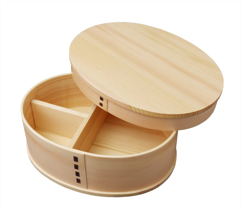 Ruozhao Wakacho Magewappa 日式午餐盒 Wp03Sw - 椭圆形 小号 自然色