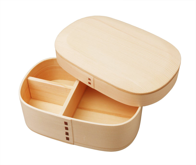 Ruozhao 日本 Magewappa 一步式午餐盒 矩形斜面饰面 自然色 Br3W